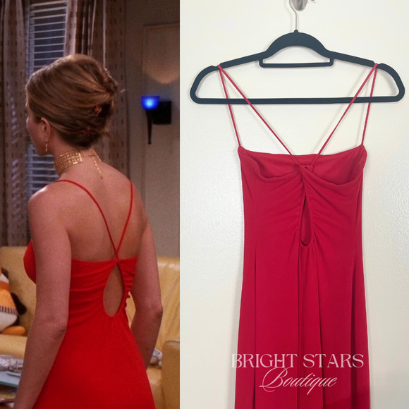 Extremely Rare Vintage Red Gown ASO Rachel Green Friends Womens Maxi Event - Picture 3 of 6